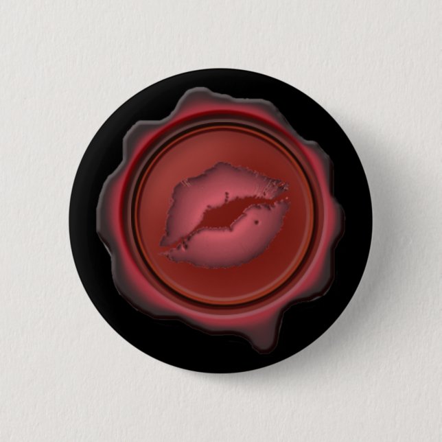 Badge Rond 5 Cm SCELLÉ AVEC un BAISER par SHARON SHARPE (Devant)
