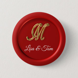 Badge Rond 5 Cm scellé monogramme mariage