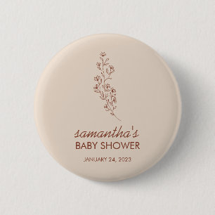 Badge Rond 5 Cm Scénario de baby shower artistique dessiné à la ma