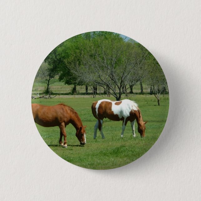 Badge Rond 5 Cm Scène des Chevaux (Devant)
