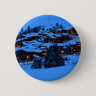 Badge Rond 5 Cm Scène hivernale