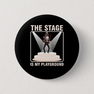 Badge Rond 5 Cm Scène Théâtre Acteur Acteur Don intérimaire