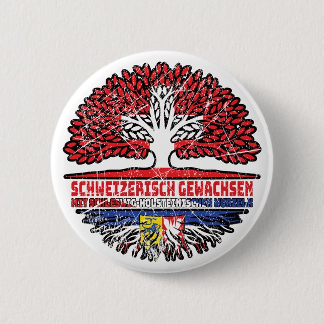 Badge Rond 5 Cm Schleswig-Holstein Schweizer Schweiz Baum (Devant)
