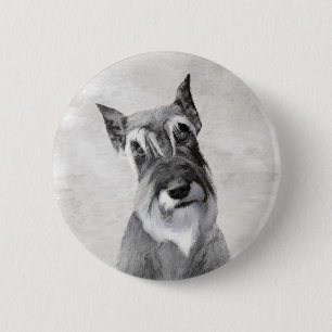 Badge Rond 5 Cm Schnauzer (Giant) Peinture - Chien Art