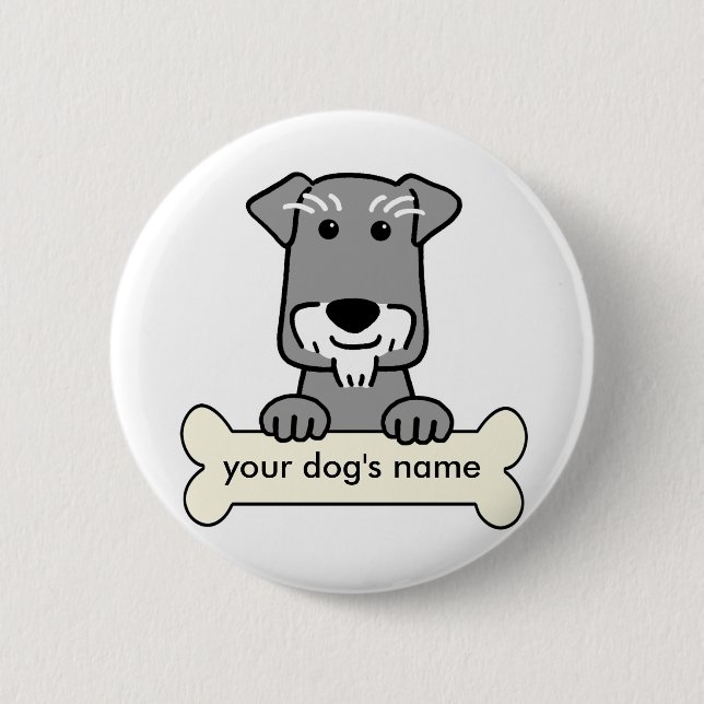 Badge Rond 5 Cm Schnauzer miniature personnalisé (Devant)