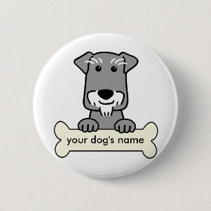 Badge Rond 5 Cm Schnauzer miniature personnalisé