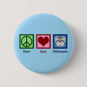 Badge Rond 5 Cm Schnauzers d'amour de paix