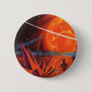 Badge Rond 5 Cm Science-fiction vintage, planète de science-fictio