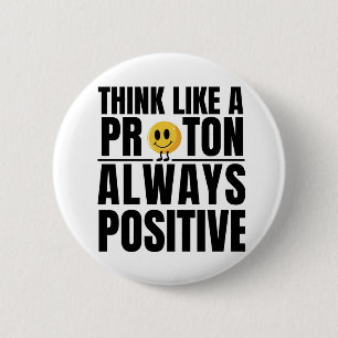 Badge Rond 5 Cm Science nerd proton positif professeur de chimie