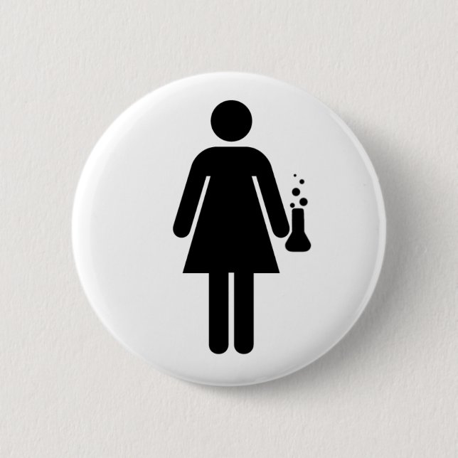 Badge Rond 5 Cm Scientifique de fille (Devant)