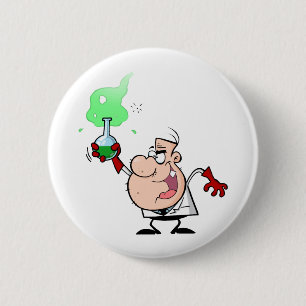 Badge Rond 5 Cm Scientifique fou