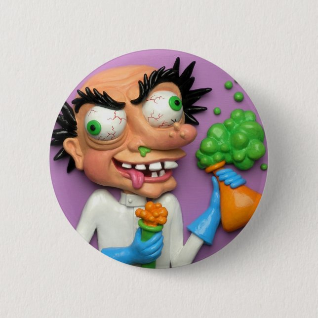 Badge Rond 5 Cm Scientifique fou (Devant)
