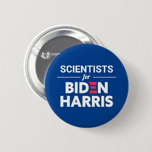 Badge Rond 5 Cm Scientifiques pour Biden Harris Texte personnalisé