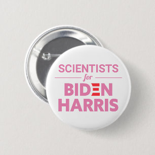 Badge Rond 5 Cm Scientifiques pour Biden Harris Texte personnalisé