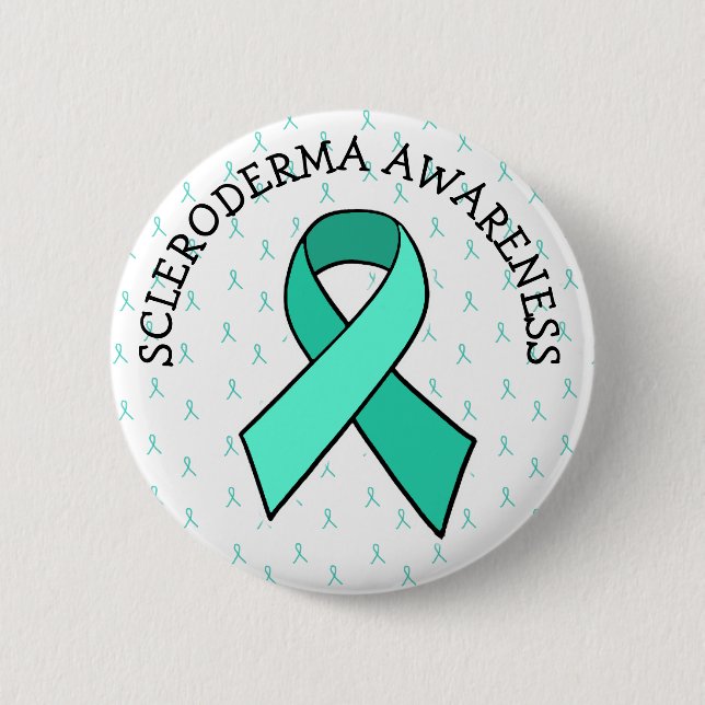 Badge Rond 5 Cm Scleroderma Sensibilisation Ruban Turquoise (Devant)