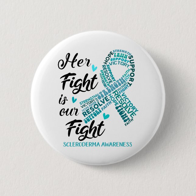 Badge Rond 5 Cm Scleroderma Sensibilisation Son combat est notre c (Devant)