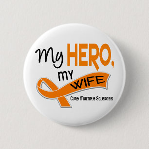 Badge Rond 5 Cm Sclérose en plaques de milliseconde MON HÉROS MO