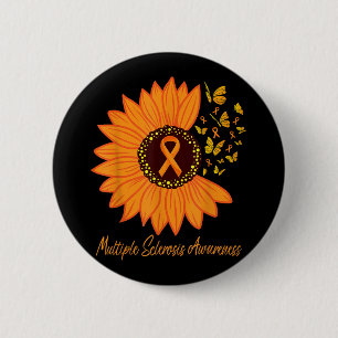 Badge Rond 5 Cm Sclérose en plaques Fleur de ruban Ms Butt