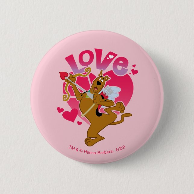 Badge Rond 5 Cm Scooby-Doo Cupid - Amour (Devant)