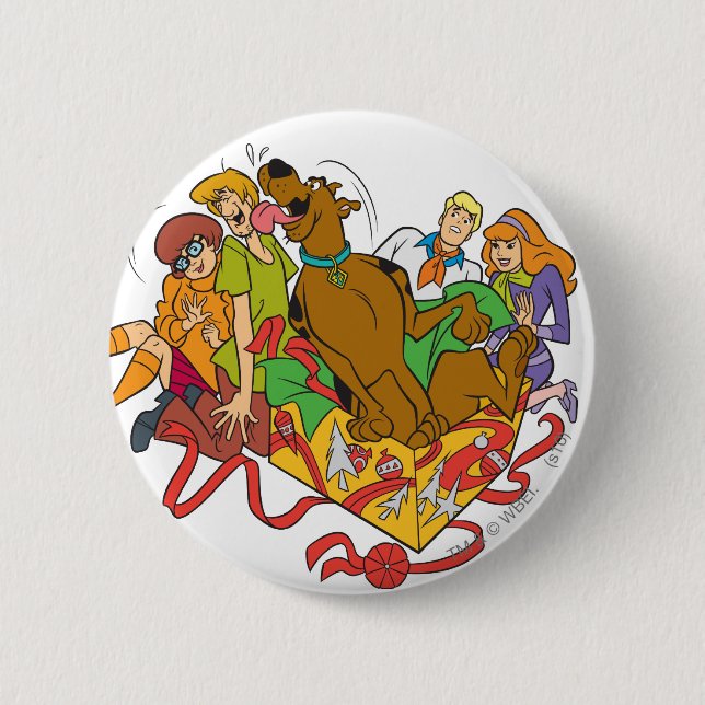 Badge Rond 5 Cm Scooby-Doo et Noël Gang (Devant)
