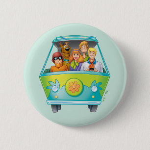 Badge Rond 5 Cm Scooby-Doo & Gang Mystery Machine Airbrush