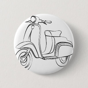 Badge Rond 5 Cm Scooter vintage