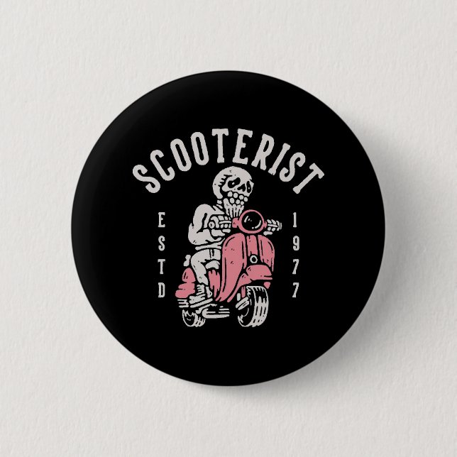 Badge Rond 5 Cm scooteriste votre slogan ici (Devant)