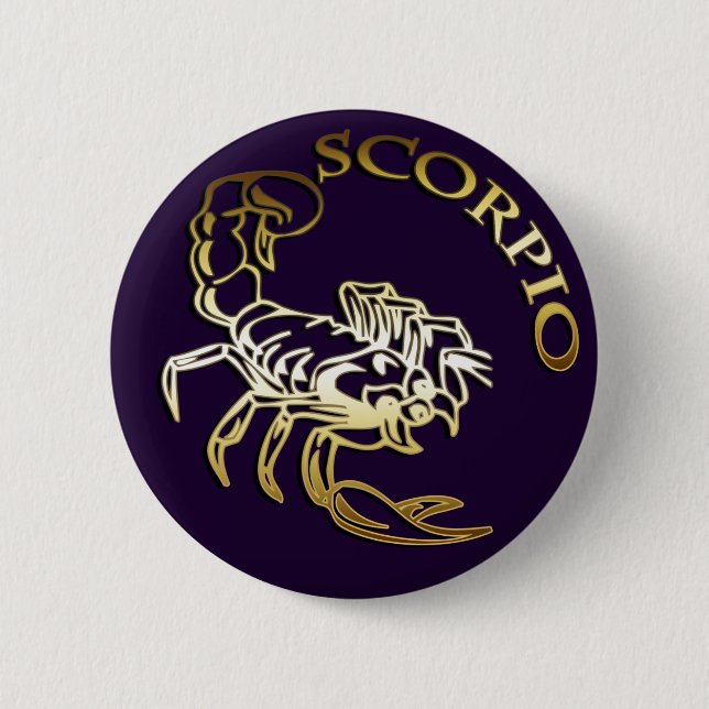 BADGE ROND 5 CM SCORPION D'OR (Devant)