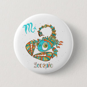 Badge Rond 5 Cm Scorpion doux