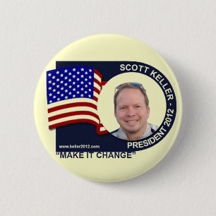 Badge Rond 5 Cm Scott Keller pour le président 2012