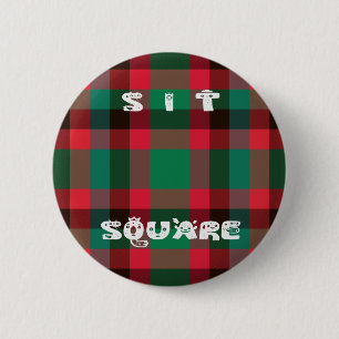 Badge Rond 5 Cm Scottish Royal À damiers Tartan Plaid avec texte