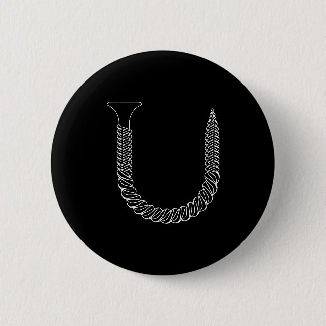Badge Rond 5 Cm Screw Shaped U - Funny Tool Insul  (Devant)