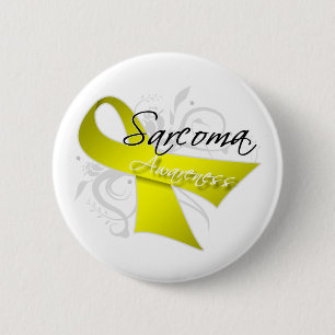 Badge Rond 5 Cm Scroll Ruban Sarcoma Sensibilisation