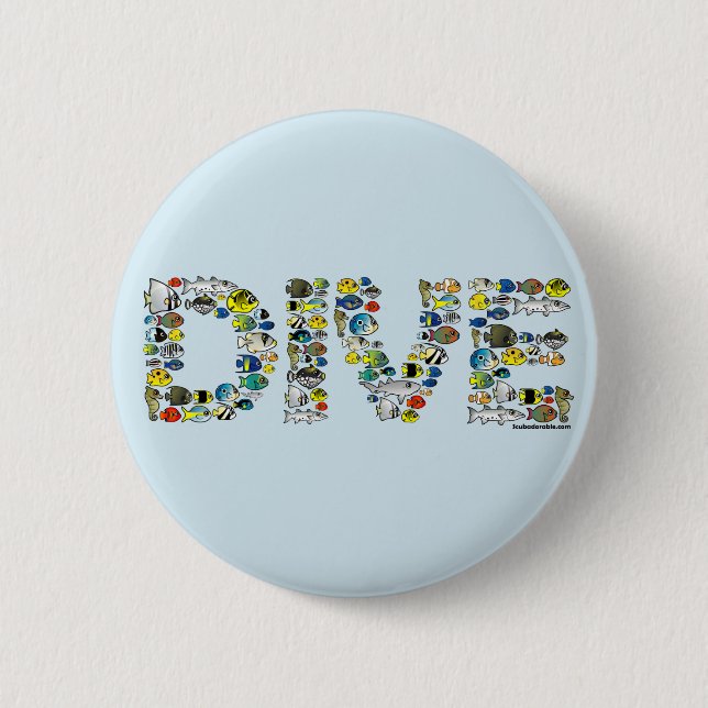 Badge Rond 5 Cm Scubadorable DIVE (Devant)