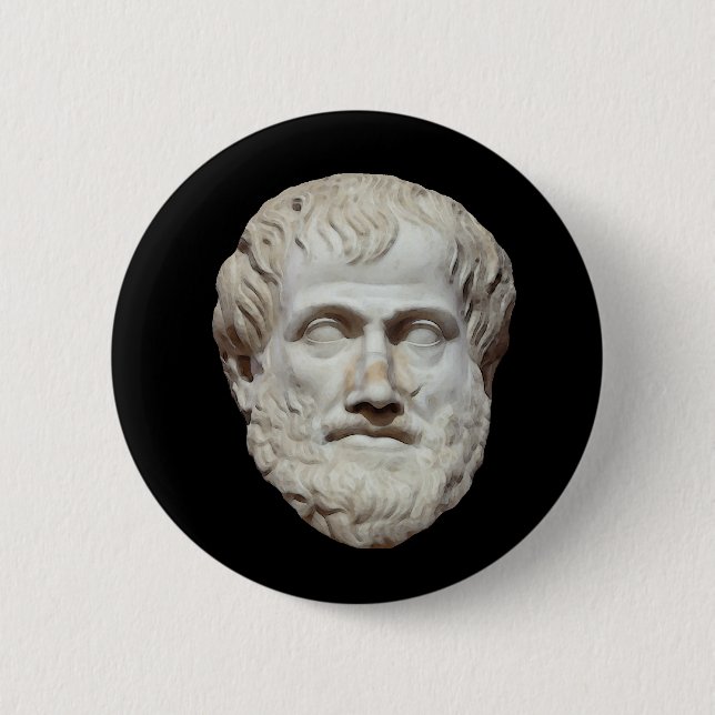 Badge Rond 5 Cm Sculpture principale en Aristote (Devant)