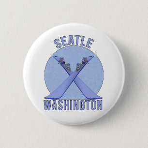 Badge Rond 5 Cm Seattle, Washington