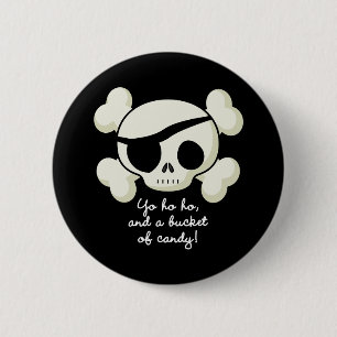 Badge Rond 5 Cm Seau de pirate de sucrerie