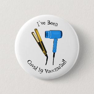 Badge Rond 5 Cm Sèche-cheveux & lisseuse-cheveux illustration