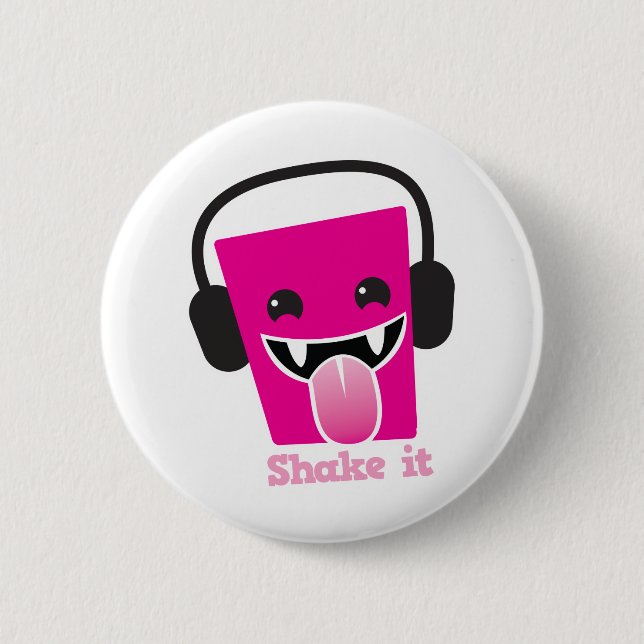 Badge Rond 5 Cm Secouez-le le kawaii DJ (Devant)