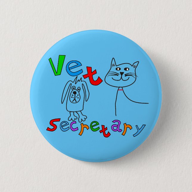 Badge Rond 5 Cm Secrétaire Gifts, secrétaire vétérinaire de (Devant)