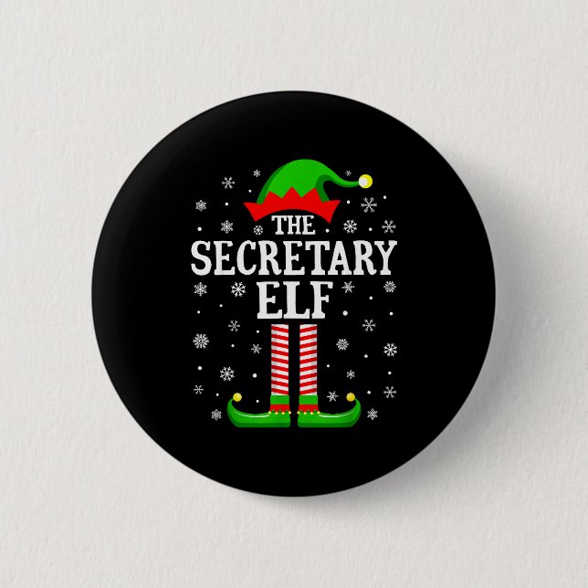 Badge Rond 5 Cm Secretary Elf Funny Christmas Family Matching  (Devant)