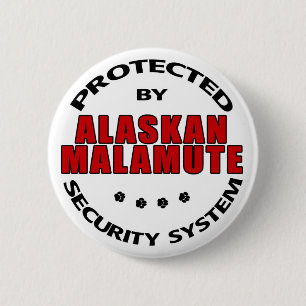 Badge Rond 5 Cm Sécurité des malamuts en Alaska