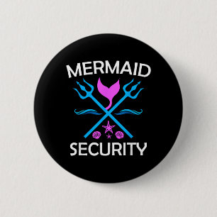 Badge Rond 5 Cm Sécurité sirène homme-poisson
