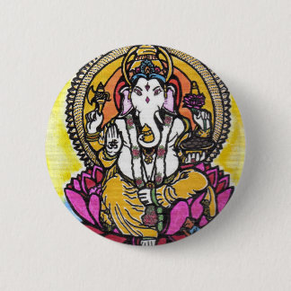 Badge Rond 5 Cm Seigneur Ganesha