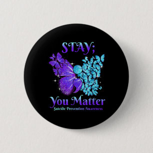 Badge Rond 5 Cm Séjournez votre papillon Semicolon Sensibilisation