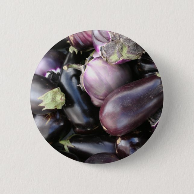 Badge Rond 5 Cm Sélection des plantes pourpres du marché agricole (Devant)