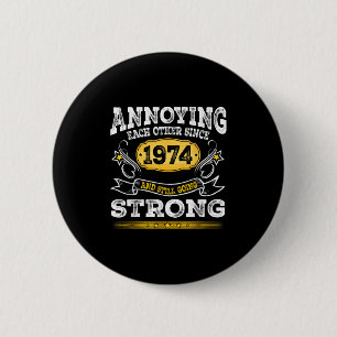 Badge Rond 5 Cm S'embêter Depuis 1974 Anniversaire Mariage
