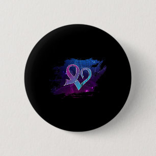 Badge Rond 5 Cm Semicolon cardiaque Prévention du suicide Sensibil