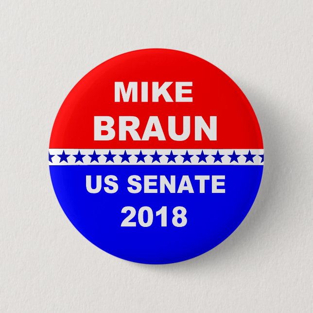 Badge Rond 5 Cm Sénat Indiana de Mike Braun USA (Devant)
