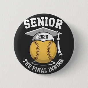 Badge Rond 5 Cm Senior The Final Inning 2026 Softball Graduation